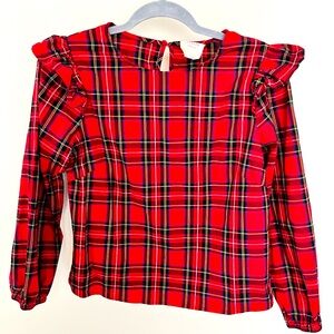 Harper Heritage red plaid holiday top. Size Small.